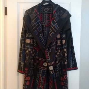 Johnny Was Whels Hooded Duster- charcoal colored M